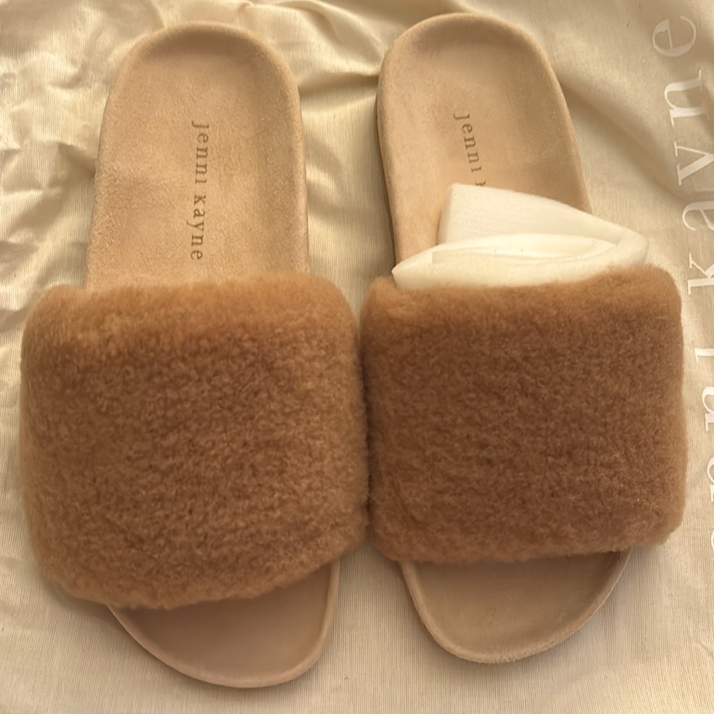 N.W.T Jenni Kayne Shearling Slide Natural, Size 37